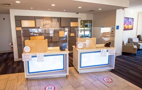 a store with boxes on display in a room at Holiday Inn Express - Red Deer North by IHG in Red Deer
