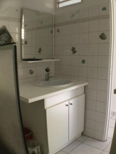 ein Bad mit einem Waschbecken und einem Spiegel in der Unterkunft ALLEGRO in Pointe-à-Pitre