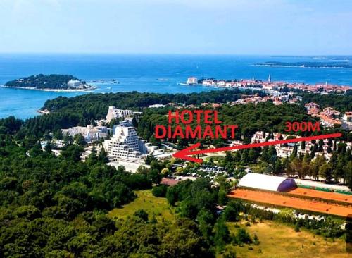 a view of a city with a hotel diamond sign at NEW!!! 2024 MAREA apartments with XXL Sunny Terrace in Poreč
