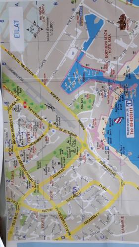 a close up of a map of a city at Angel's place in Eilat