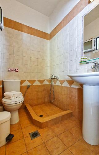 a bathroom with a toilet and a sink at Villa Maria in Sarti