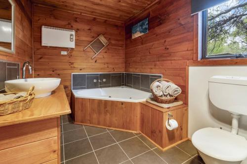 Koupelna v ubytování Mole Creek Cabins