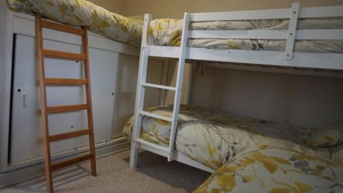 a bedroom with two bunk beds and a ladder at Departamento San Alfonso in Algarrobo