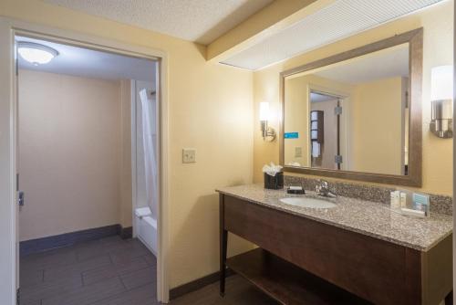 a bathroom with a sink and a mirror at Hamilton Inn Birmingham-Bessemer in Bessemer