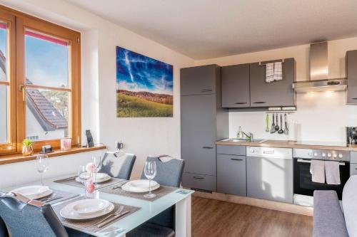 Kuchyň nebo kuchyňský kout v ubytování Ferienwohnung Säntisblick