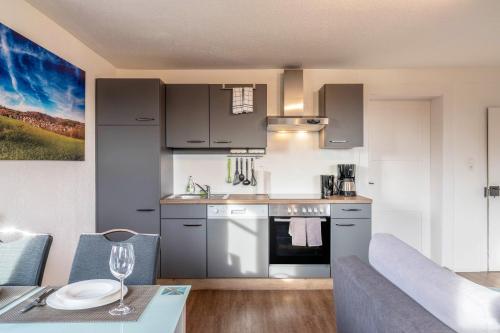 Kuchyň nebo kuchyňský kout v ubytování Ferienwohnung Säntisblick