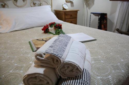 
A bed or beds in a room at Casa Rural y apt la cañada monfrague
