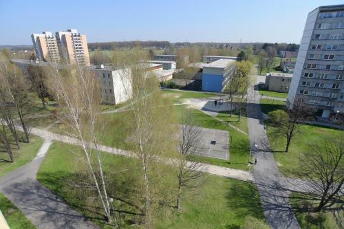 an aerial view of a park in a city at Apartmány Karviná in Karviná