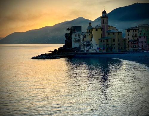 a group of buildings on the shore of a body of water at Soffio Di Mare in Camogli