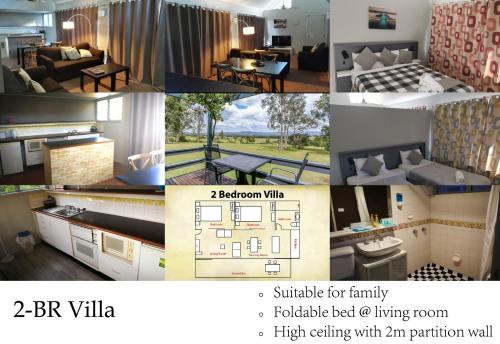 a collage of photos of a living room and kitchen at Vineyard Hill in Lovedale