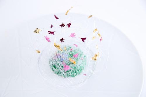 a group of butterflies flying around a disco ball at Kayus in Buşteni