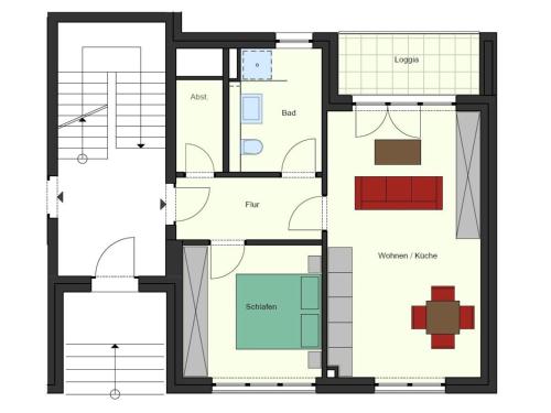 Pelan lantai bagi Ferienwohnung Büsumperle weiß