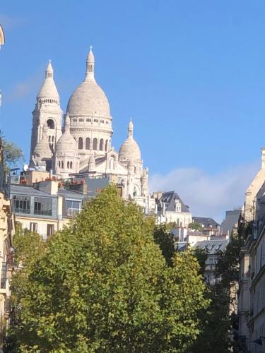 un edificio con cúpulas sobre un árbol en Hôtel Clauzel Paris, en París