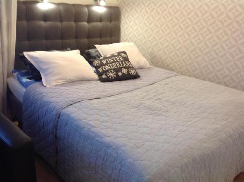 a bed with two pillows on top of it at Lumi City Apartment in Levi