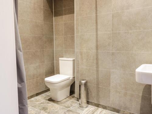 a bathroom with a toilet and a sink at The Old Byre in Jedburgh