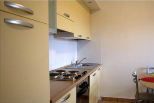 a kitchen with a sink and a stove top oven at RTA Martin Pescatore in Grosseto