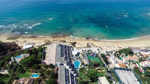 an aerial view of a beach and the ocean at Muthu Clube Praia da Oura in Albufeira