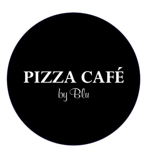 a black circle with a pizza cafe by blzu at Blu Inn in Punta del Este