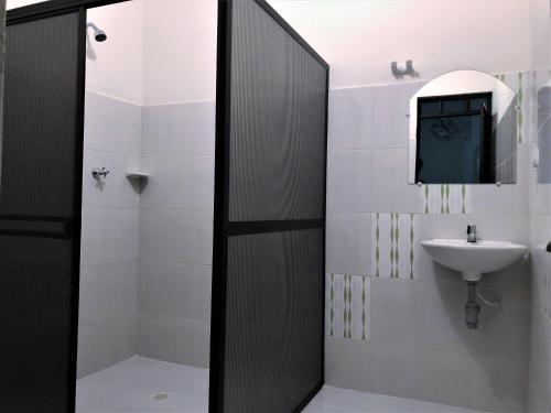 Ett badrum på Hotel Morfeo