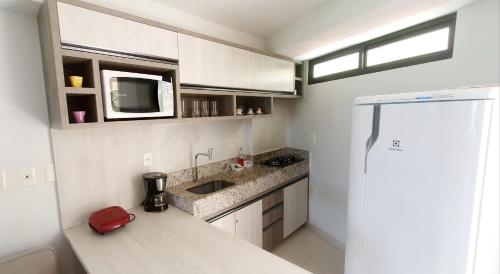 Dapur atau dapur kecil di Luxor Tabatinga Beira Mar