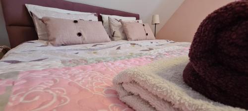 Katil atau katil-katil dalam bilik di Apartments for Rent near Budapest