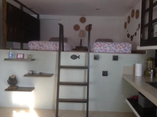 Dapur atau dapur kecil di Loft del malecon