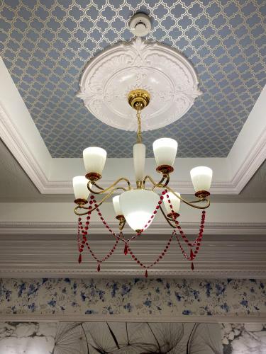a chandelier in a room with a ceiling at Hotel Venus Garden(Adult Only) in Nagoya