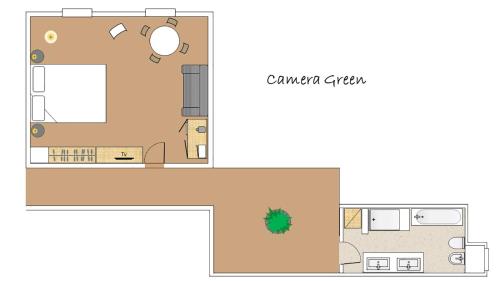 two views of a floor plan of a apartment at Crops City Stay in Trieste