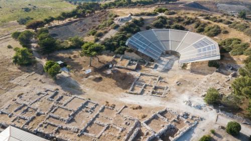 an aerial view of the ruins of an ancient city at Relais Briuccia e Ristorante Capitolo Primo in Montallegro