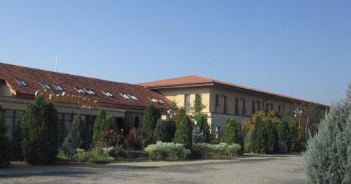 a building with a lot of plants in front of it at Anette Resort & SPA in Covaci