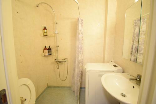 Ett badrum på Big Apartment in central Kiruna 5