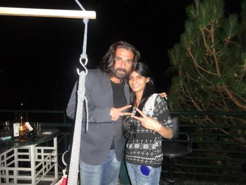 a man and a woman standing on a swing at Hotel Kasauli Regency Stags Not Allowed in Kasauli