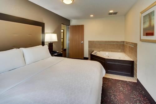 a hotel room with a bed and a bath tub at Holiday Inn Express Hotel & Suites Lancaster-Lititz by IHG in Lititz