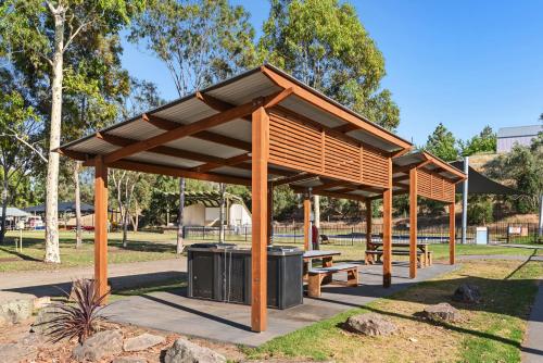 a pavilion with a picnic table in a park at Discovery Parks - Barossa Valley in Tanunda