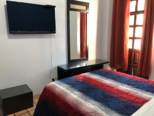TV a/nebo společenská místnost v ubytování Hostal de los Reyes