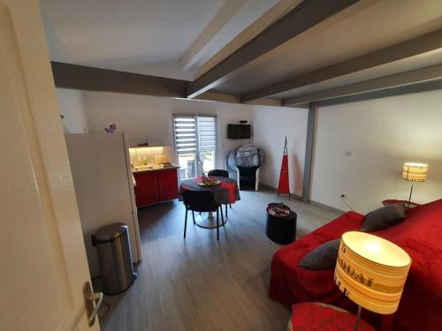Ruang duduk di DORMIR A MONTAUBAN Logements Carreyrat Calme et Verdoyant
