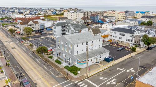 an aerial view of a city with a street at Hammock Inn & Suites North Beach Hotel in Seaside Heights
