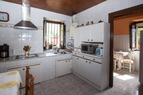 Kuchyň nebo kuchyňský kout v ubytování Casa del Cuetu. Traditional village house in Asturias