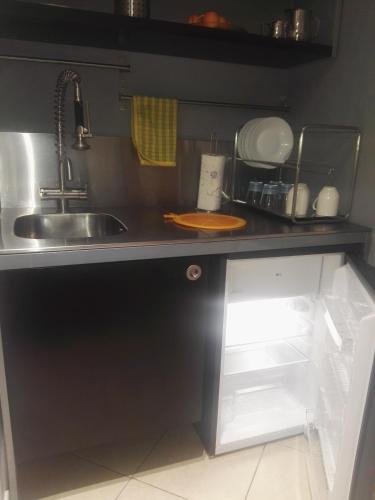 a kitchen counter with a sink and a sinkessment at La terrazza di Maja in Chieti