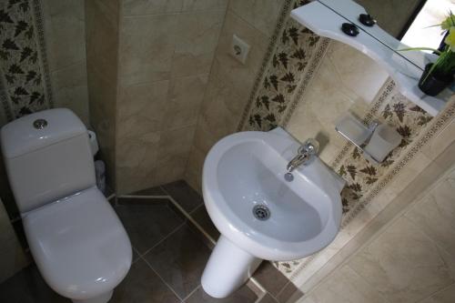 アドレルにあるYuzhankaのバスルーム(白い洗面台、トイレ付)