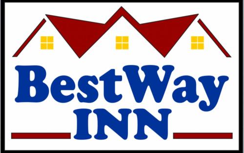 ein Best way Inn Logo mit zwei Häusern in der Unterkunft BestWay Inn Oklahoma City Airport in Oklahoma City