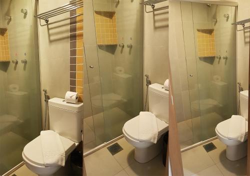 ห้องน้ำของ Apartamento em Resort de Olímpia ao lado do Parque Aquático