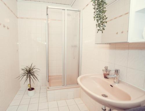 Koupelna v ubytování Auberge Leipzig