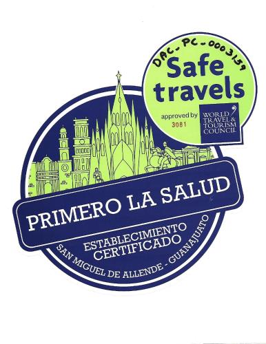 a label for a san miguel sidx sidx sidx at Casa Quintana in San Miguel de Allende