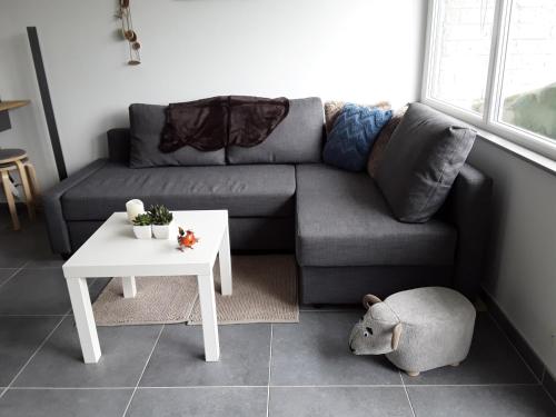 a living room with a couch and a table at Terrasses de Malmedy - Duplex 419 in Malmedy