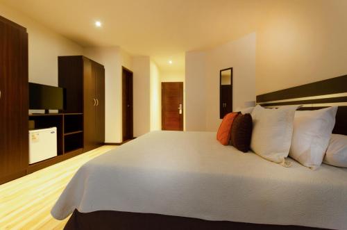 Ένα ή περισσότερα κρεβάτια σε δωμάτιο στο Hotel NC La Paz
