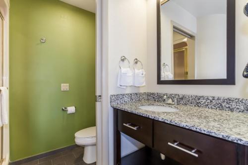 a bathroom with a sink and a toilet at Sleep Inn Little River - North Myrtle Beach in Little River