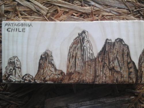 a towel with a picture of a mountain at Topahue in Ensenada