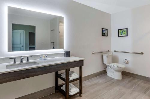 a bathroom with a sink and a toilet at Comfort Inn & Suites in Olive Branch