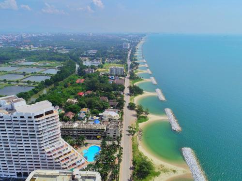 an aerial view of a resort and a beach at PMY Beach Resort in Rayong
